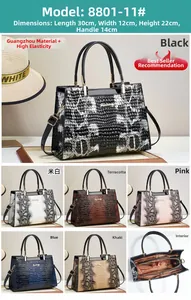 Detailed views of the lizard pattern tote bag showing interior compartments and dimensions