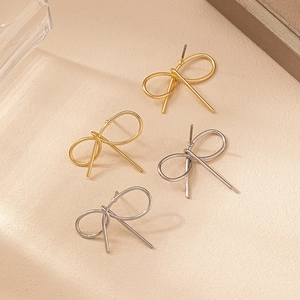 Boucles D'oreilles Puces Noeud Design Ligne Métallique Minimaliste Mode Style INS Bijoux Élégants Pour Femmes Accessoires