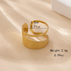 Minimalist gold hollow irregular open ring with 1.8cm inner diameter for women