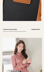 Close-up of contrast leather stitching and casual tote bag styling for women