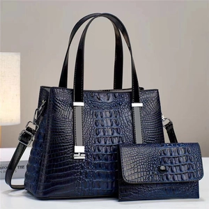 Detailansicht der Kroko-Ledertasche mit silberner H-förmiger Metallschnalle