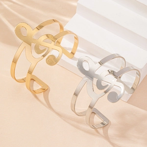 Bracelets ouverts notes de musique minimalistes en finitions or et argent