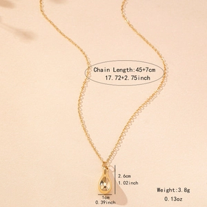 Chic gold water drop pendant necklace on link chain for women fashion jewelry style