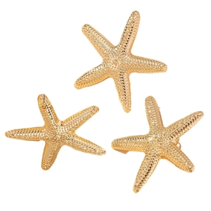 Ensemble de bijoux étoile de mer dorée de 3 pièces avec texture riche et style marin