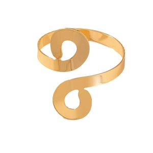 Minimalist gold-plated infinity bangle with a sleek geometric open-loop design