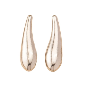 Elegant gold waterdrop earrings with smooth mirror finish and minimalist design