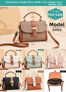 Detail view of the multi-compartment interior and dimensions for the crossbody bag