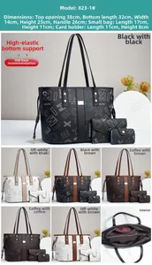 Dreiteiliges Shopper-Set mit großer Schultertasche, Etui und Kartenhalter mit Buchstabenmuster