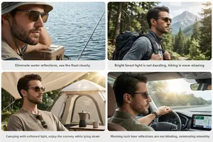 Polarisierte quadratische Sonnenbrille für Autofahren, Angeln, Wandern und Camping