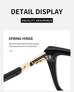 Detail view of durable golden spring hinge on black cat-eye sunglasses for comfortable fit