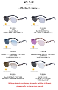 Detailed comparison of six rimless photochromic sunglasses with various lens tint options