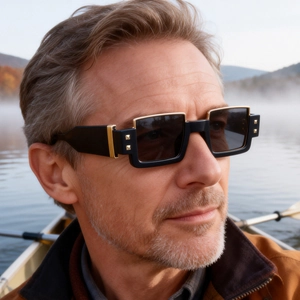 Square Sunglasses Fashion PC Metal Frame UV400 Protection Outdoor Travel Industrial Punk Style For Men
