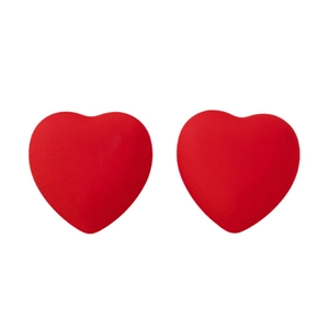 Eleganti orecchini a lobo a cuore rosso 3D con finitura opaca romantica per donne