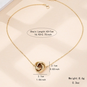 Elegant gold twist pendant necklace for women with adjustable chain for daily wear