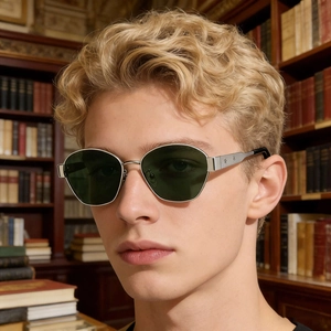 Polarized Sunglasses Men Square Frame UV400 TAC Lens TR90 Metal Geometric Fashion Outdoor Shades With Star Temples