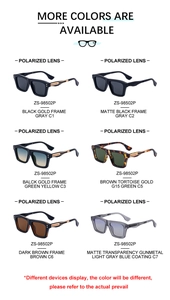 Square polarized sunglasses in six colors including black, brown, and matte frames