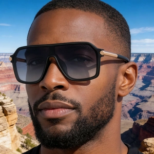 Lunettes De Soleil Masque Carrées Hommes Sports De Plein Air Cyclisme UV400 Mode PC Métal Rétro Conduite