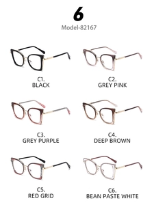 Monturas ópticas retro cat-eye en 6 variantes de color como negro, rosa y marrón