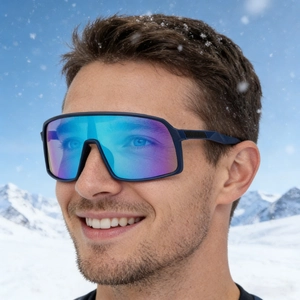 Polarisierte Sport Sonnenbrille Für Damen Herren Oversize Verspiegelt Radsportbrille UV400 Winddicht Outdoor Reitbrille PC TAC Brillen
