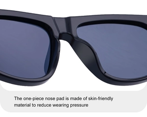 Detail of integrated nose pads on cat-eye sunglasses for comfortable and pressure-free wear