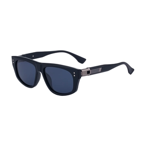 Modern black cat-eye polarized sunglasses with silver metal side accents for outdoor driving