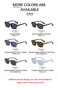 Collection de lunettes de soleil carrées ZT-99311 avec montures en acétate en six variantes