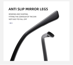 Detailed view of anti-slip ergonomic black temples for cat-eye optical glasses