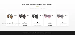 Detailed collection of five stylish cat-eye polarized sunglasses in various gradient colors