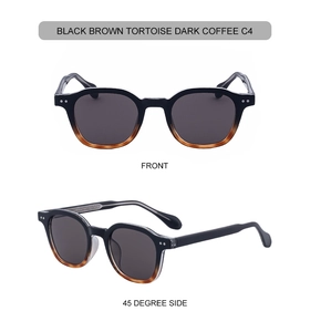 Lunettes de soleil carrées rétro avec monture dégradée et détails de branches ondulées