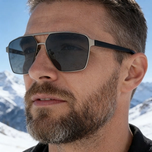 Polarized Sunglasses For Men Nylon Lenses UV400 Protection Metal TR90 Frame Vintage Double Bridge Driving Outdoor Fashion