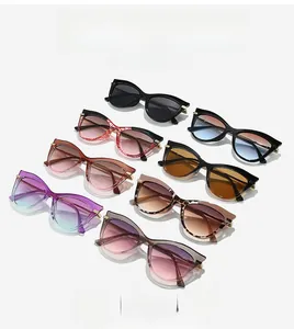 Detailed grid of cat-eye sunglasses featuring metal spring legs and diverse frame colors