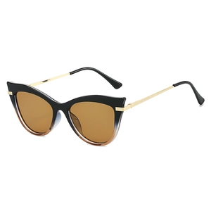 Cat Eye Sunglasses PC Frame Metal Temples UV400 Protection Gradient Lens Trendy Vintage Fashion Eyewear For Women