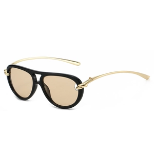 Lunettes De Soleil Aviateur Rétro Double Pont Protection UV400 Détail Nœud Métallique Hip Hop Mode Pour Hommes Femmes