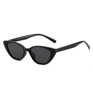 Classic black cat-eye polarized sunglasses with dark grey lenses in a retro fashion style