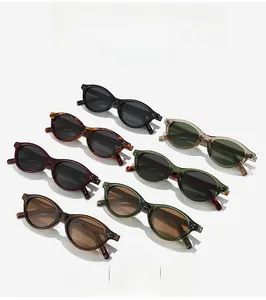 Multiple colors of retro oval polarized sunglasses with metal rivet details