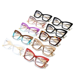 Cat eye blue light blocking glasses with heart metal temples in ten stylish colors
