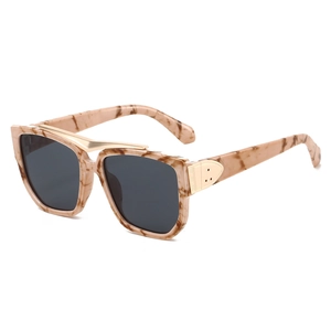 Fashion Large Square Sunglasses For Women Men PC Frame Metal Bridge Decor UV400 Protection Hip Hop Retro Style Sun Glasses