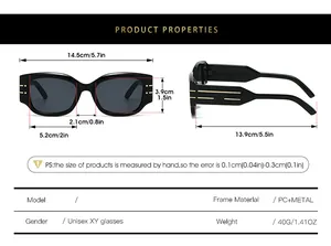 Size chart for round frame sunglasses showing lens width and temple length measurements
