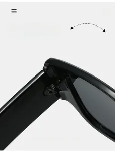 Close-up of durable metal hinge on stylish round frame sunglasses with polished finish