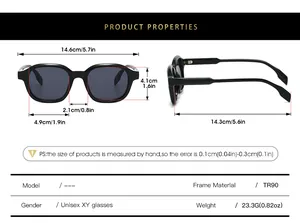 Guide des tailles détaillé pour lunettes de soleil en TR90 avec mesures et poids précis