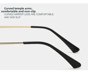 Macro detail of ergonomic curved metal temples with non-slip tips for sunglass comfort