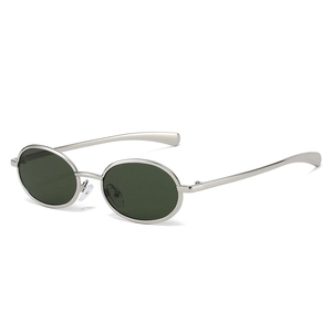 Retro Oval Metal Frame Sunglasses Small Lens UV400 Protection Eyewear Unisex Vintage Fashion Design