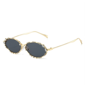 Gafas De Sol De Metal Ovaladas Con Diamantes De Imitación Cristal Retro Moda Lujo UV400 Protección Para Mujeres Fiesta
