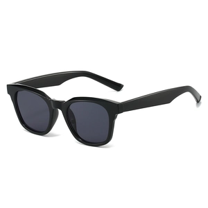 Classic black TR90 square sunglasses featuring thick frames and 45-degree angle view
