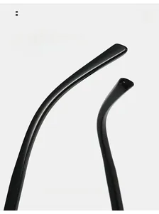 Close-up of ergonomic curved glossy black temple arm for oval luxury sunglasses