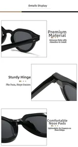 Detail view of black frame sunglasses showing metal hinges and comfortable nose pads