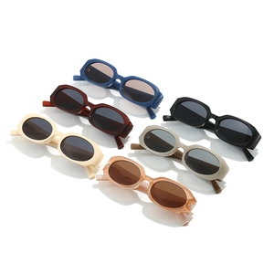 Retro small oval sunglasses collection in six assorted colors with thick frames
