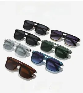 Présentation en matrice de lunettes de soleil aviateur carrées en plusieurs couleurs