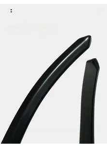 Detail view of curved black glossy sunglasses legs for comfortable ergonomic fit