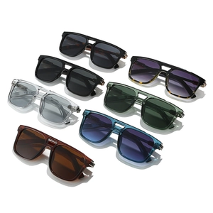 Lunettes de soleil aviateur carrées 2025 avec double pont en plusieurs coloris